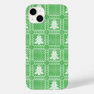 Cosy Christmas tree ugly sweater chequered pattern Case-Mate iPhone 14 Plus Case
