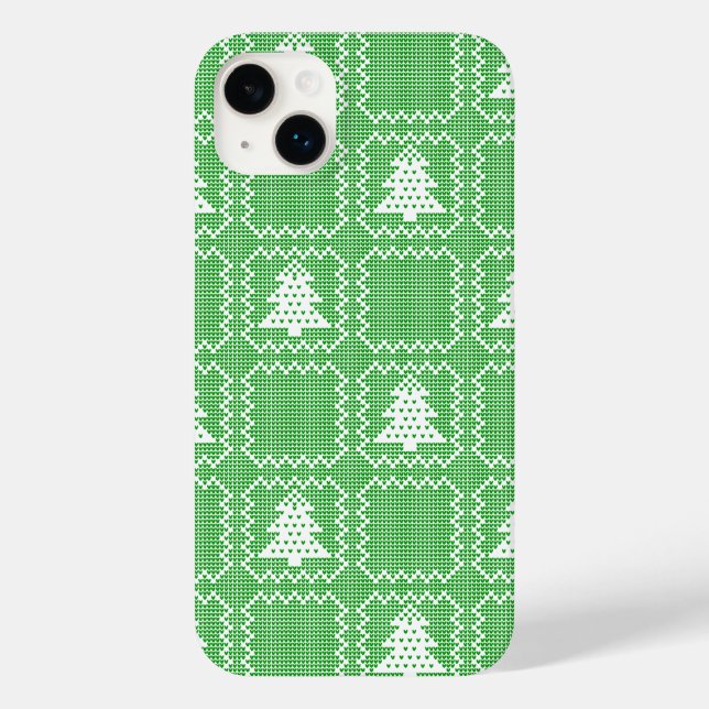 Cosy Christmas tree ugly sweater chequered pattern Case-Mate iPhone Case (Back)