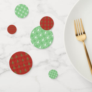 Cosy Christmas tree ugly sweater chequered pattern Confetti