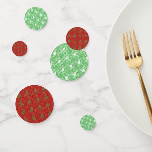Cosy Christmas tree ugly sweater chequered pattern Confetti (Group)