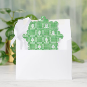 Cosy Christmas tree ugly sweater chequered pattern Decoration Card