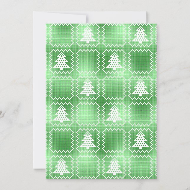 Cosy Christmas tree ugly sweater chequered pattern Invitation (Front)