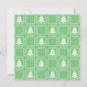 Cosy Christmas tree ugly sweater chequered pattern Invitation