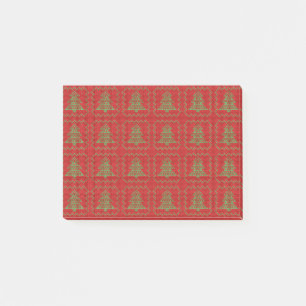 Cosy Christmas tree ugly sweater chequered pattern Post-it Notes