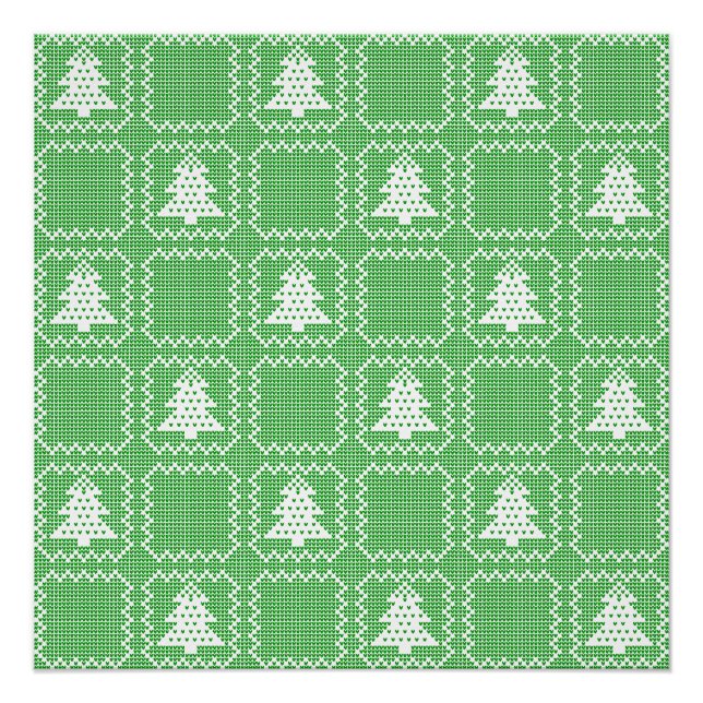 Cosy Christmas tree ugly sweater chequered pattern Poster (Front)