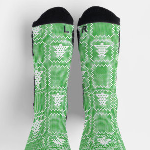 Cosy Christmas tree ugly sweater chequered pattern Socks