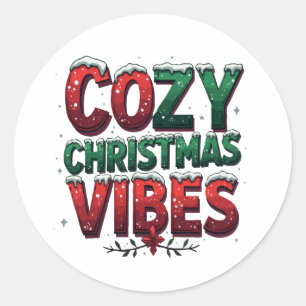 Cosy Christmas Vibes Classic Round Sticker