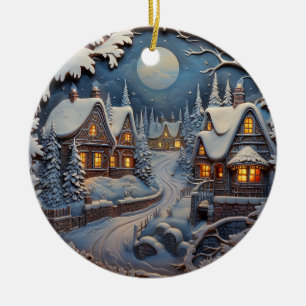 Cosy Christmas Village Ceramic Tree Decoration
