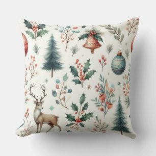Cosy Christmas Watercolor Cushion