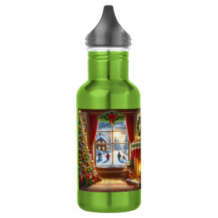 Cosy Christmas Window Scene 532 Ml Water Bottle