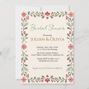 Cosy Christmas Winter Bridal Shower Invitation