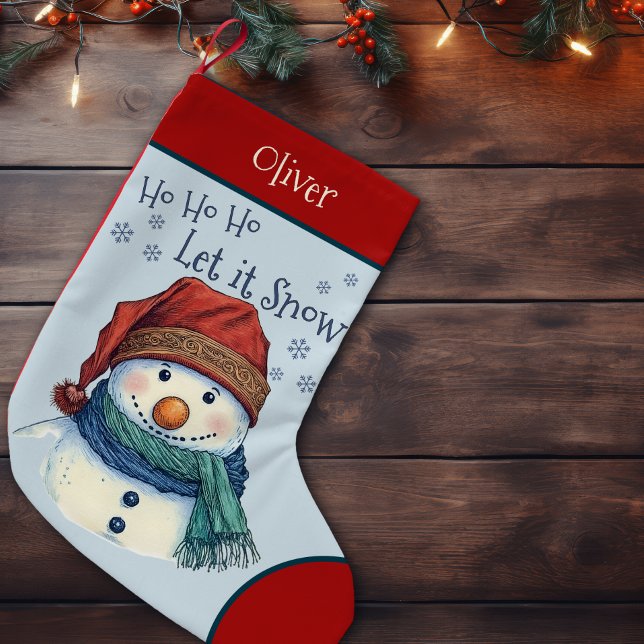 Cosy Christmas Wishes Snowman Let It Snow Small Christmas Stocking (Creator Uploaded)