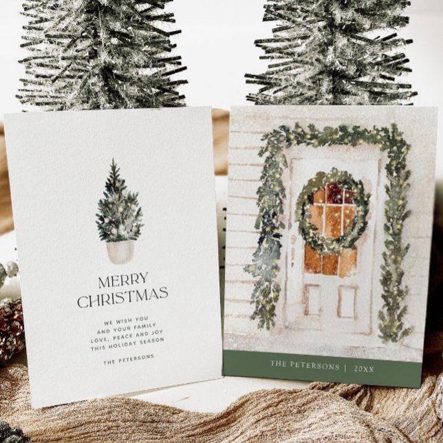 Cosy Christmas Wreath Non-Photo Holiday Card (Creator Uploaded)