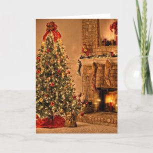 Cosy Chrsitmas Tree Room Holiday Card