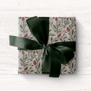 Cosy Classic Floral Christmas Pattern Wrapping Paper