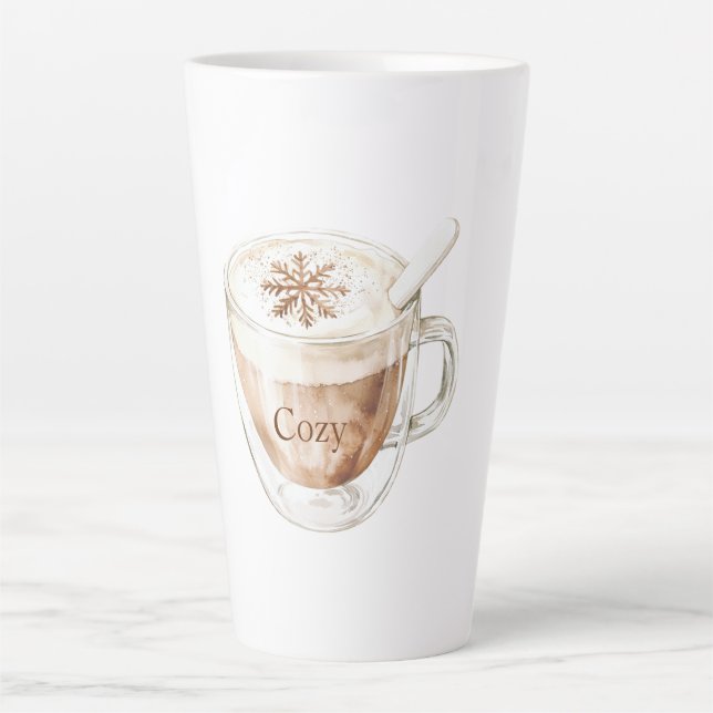 Cosy Cocoa Snowflake Latte Mug (Front)
