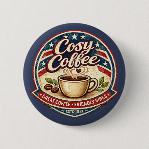 Cosy Coffee 6 Cm Round Badge