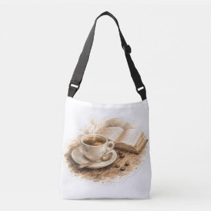 "Cosy Coffee and Books Crossbody Bag Vintage Boo