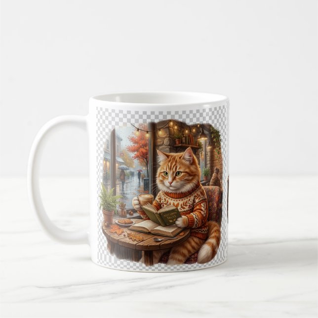 Cosy Coffee Cat Tote Bag Mug (Left)