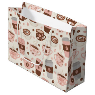 Cosy Coffee Cup Pattern (10) Large Gift Bag