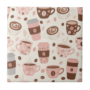 Cosy Coffee Cup Pattern (10) Tile