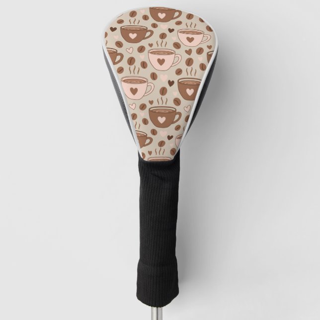 Cosy Coffee Cup Pattern (11) Golf Head Cover (Front)