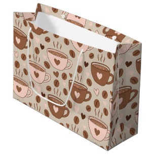 Cosy Coffee Cup Pattern (11) Large Gift Bag