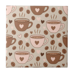 Cosy Coffee Cup Pattern (11) Tile