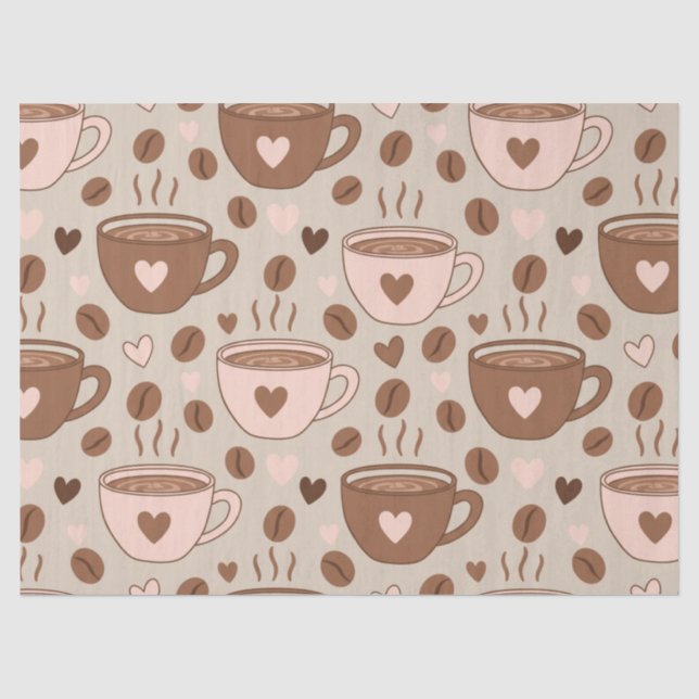 Cosy Coffee Cup Pattern (11) Tissue Paper (Front)