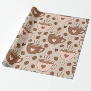 Cosy Coffee Cup Pattern (11) Wrapping Paper