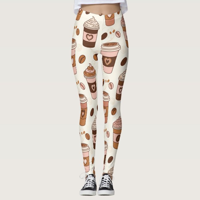 Cosy Coffee Cup Pattern (12) Leggings (Front)