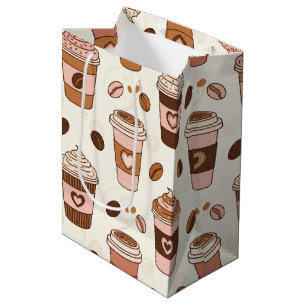 Cosy Coffee Cup Pattern (12) Medium Gift Bag