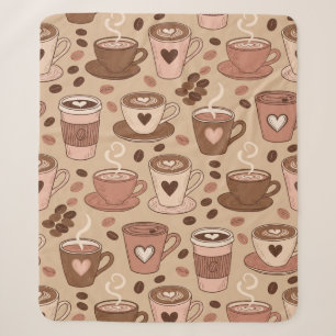 Cosy Coffee Cup Pattern (1) Sherpa Blanket