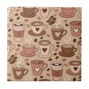 Cosy Coffee Cup Pattern (1) Tile
