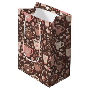Cosy Coffee Cup Pattern (2) Medium Gift Bag