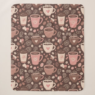 Cosy Coffee Cup Pattern (2) Sherpa Blanket