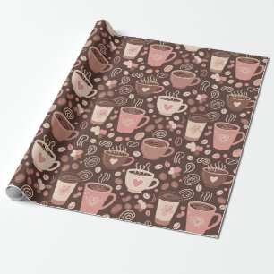 Cosy Coffee Cup Pattern (2) Wrapping Paper