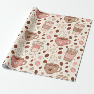 Cosy Coffee Cup Pattern (3) Wrapping Paper