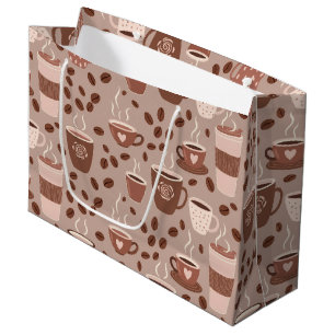 Cosy Coffee Cup Pattern (4) Large Gift Bag