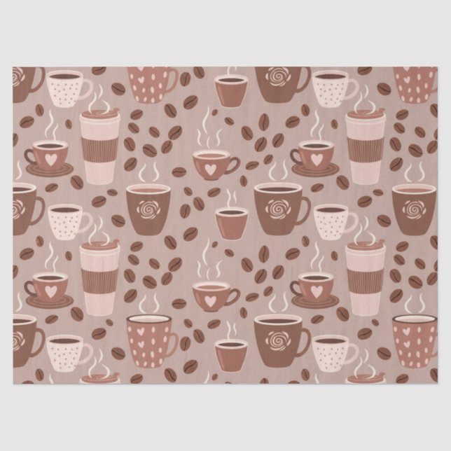 Cosy Coffee Cup Pattern (4) Tissue Paper (Front)