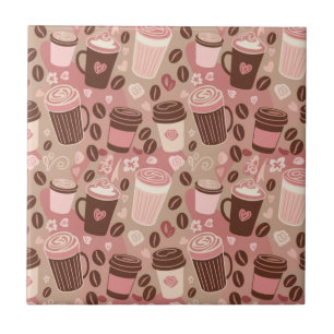 Cosy Coffee Cup Pattern (5) Tile