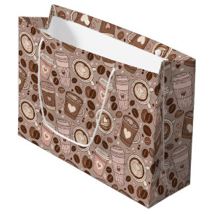 Cosy Coffee Cup Pattern (6) Large Gift Bag