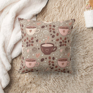 Cosy Coffee Cup Pattern (8) Cushion