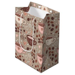 Cosy Coffee Cup Pattern (8) Medium Gift Bag