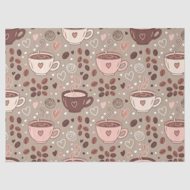 Cosy Coffee Cup Pattern (8) Tissue Paper (Front)