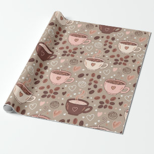 Cosy Coffee Cup Pattern (8) Wrapping Paper