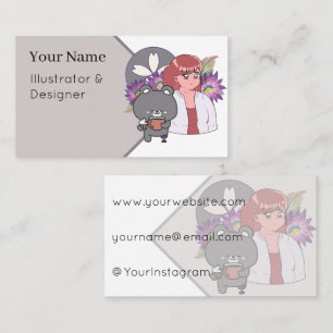Cosy Coffee & Cute Bear with Prosthetic Leg Business Card