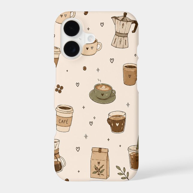 Cosy Coffee Pattern | Cute Café Drinks & Espresso  (Back)