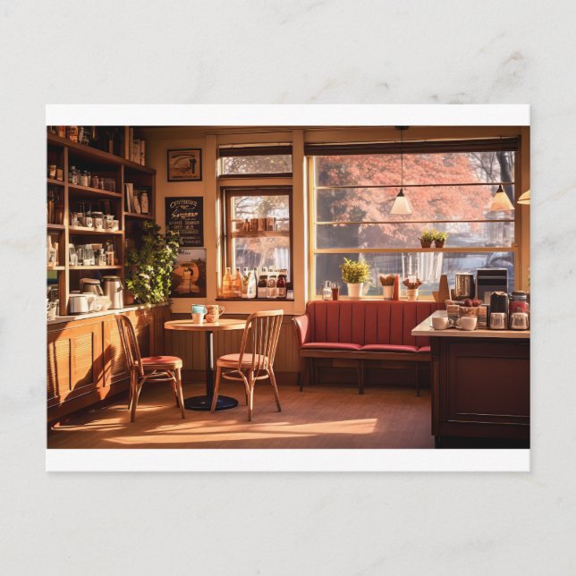 Cosy Coffee Shop Postcard (Front)