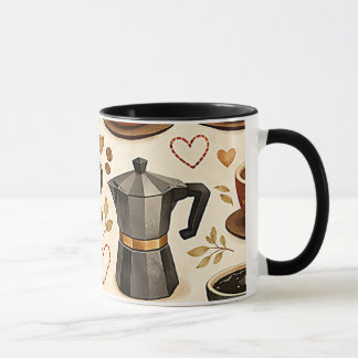 Cosy Coffee Time - Warm Aesthetic Seamless Pattern Mug